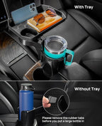 JoyTutus Car Cup Holder Expander, Automotive Cup Attachable Tray with 360° Rotation,Large Cup Holder Adapt Most Regular Cups with 18-40 oz, fit in 2.75-3.25 inch Car Holder - Image 2