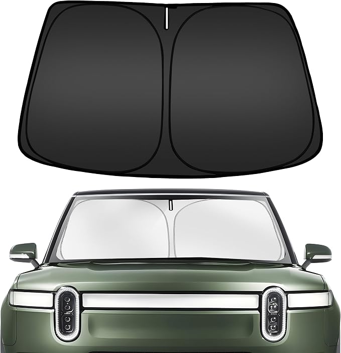 ARISMOTOR Windshield Sun Shade for Rivian R1S R1T 2022-2025 2026 | Custom Fit, Foldable, Front Window Sunshade Sun Visor Protector, Block UV Rays, Keep Car Cooler by ARISMOTOR