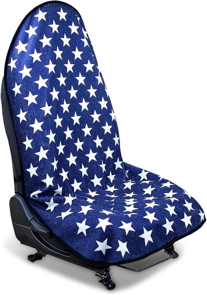 Waterproof Sweating Car Seat Cover for Post Gym Workout, Running, Swimming, Beach and Hiking, Universal Fit Non-Slip Bucket Seat Protector for Cars SUV Trucks, Machine Washable (Star) by DECKALY