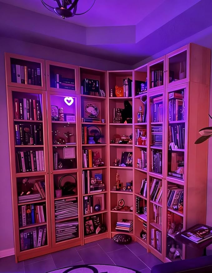 JOYTUTUS Car LED Ambient Light Solar Powered Heart Neon Light Car Led Lights Interior for Outdoor/Interior Car/Room Pink - Image 2