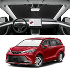 Custom Fit Windshield Sun Shade for Toyota Sienna 2021-2026 | Blocks UV Rays and Sun Heat, Helps Reduce Interior Temperature, Protects Dashboard from Fading, Folds Easily for Storage by SLOGENTO