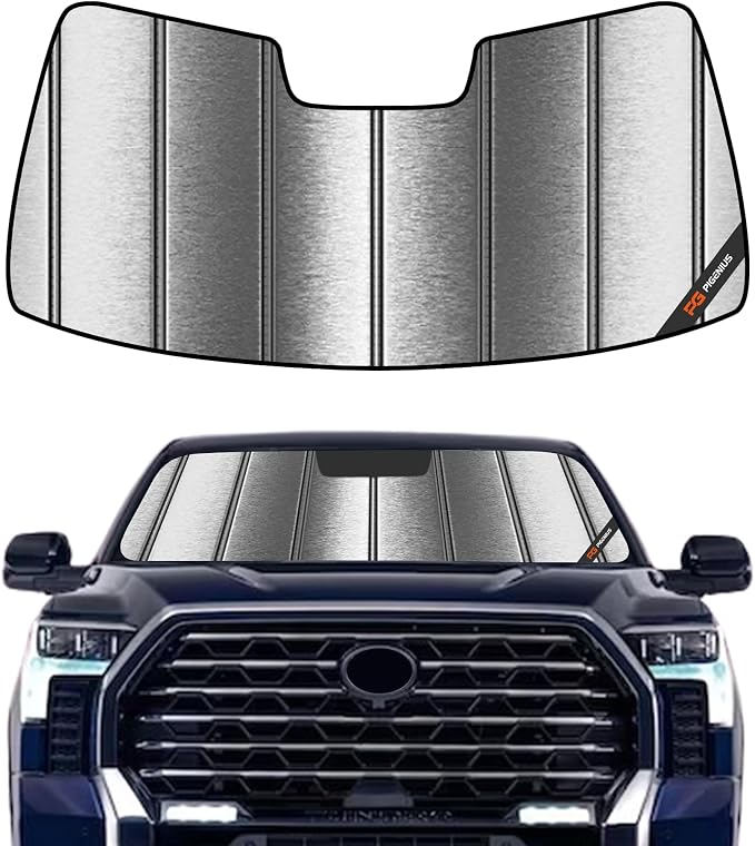 Pigenius Windshield Sunshade for Toyota Tundra 2022-2026 Custom Front Window Sun Shade - Metallic by Pigenius