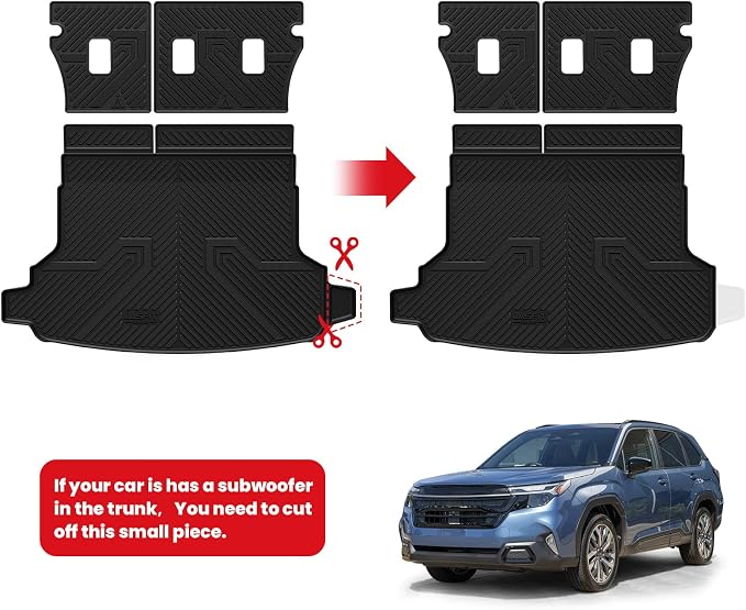 LASFIT Cargo Mat for Subaru Forester Gas 2026 2025 (& 2026 Wilderness) | All Weather TPE Custom Fit Easy Clean Durable Cargo Tray Liner Trunk Mat & Backrest Mats Accessories, Black - Image 2
