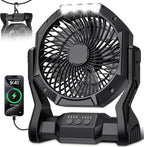 Portable Rechargeable Fan, 20000mAh Battery Powered Camping Fan with LED Light & Hook, 270° Adjustable, 4-Speed, 4H Timer Camping Essentials for Outdoor Tent Travel BBQ Car, Gifts for Men Dad - Image 2