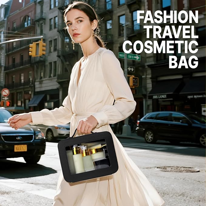 Clear Makeup Bag with Mini Cosmetic Bags,Travel Toiletry Bag for Women,Portable Cosmetic Bag Case, Transparent Waterproof Cosmetic Organizer Storage Bag for Women Men - Image 8