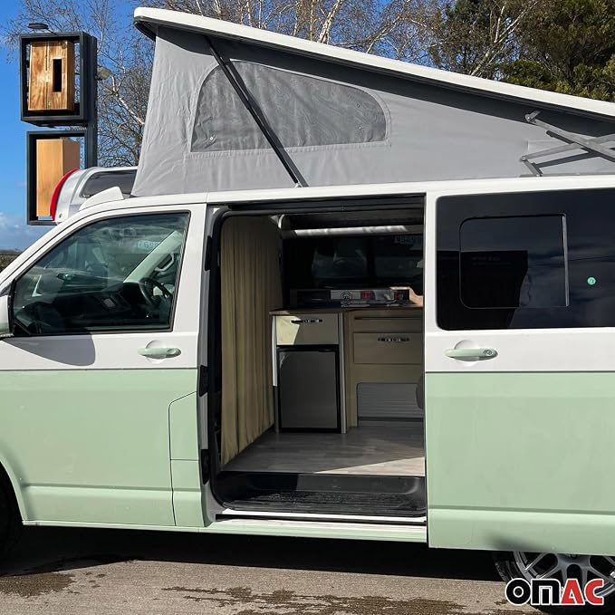 OMAC 54" x 71" Cab Divider Curtain Van Cabin Campervan Kit Beige - Image 5