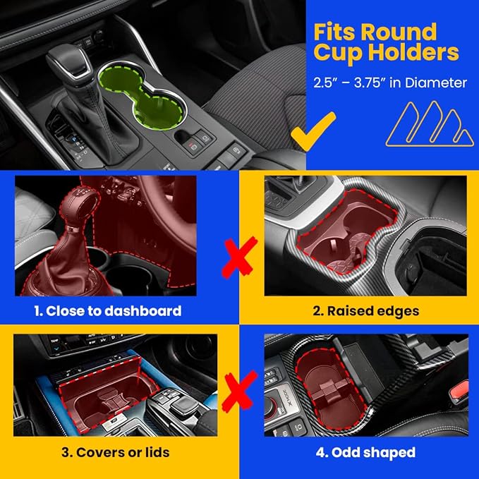 Integral Car Cup Holder Expander for Hydro Flask & Large Water Bottles | Adjustable base with rubber tabs holds most 32-40oz water bottles, Hydro Flask, Nalgene & oversized cups - Image 7