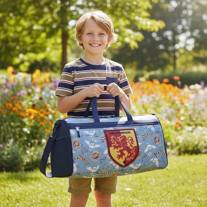 Harry Potter Gryffindor Kids Duffle Bag 16.5" – Travel & Sports Bag with Zipper Pocket, Mesh Sides & Strap - Image 3
