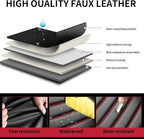 Car Seat Covers Compatible with Nissan Murano 2011-2026 S SL SV LE SE Platinum. Waterproof & Breathable Leather.Compatible with Airbag.All-Weather Seat Cushion Protector(2 Front/Black+Red) - Image 4
