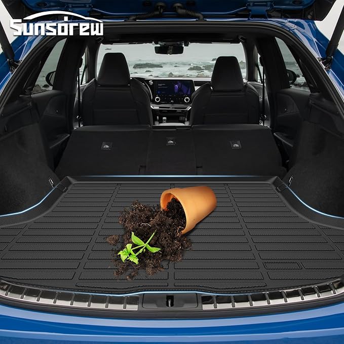 Sunsdrew Floor Mats Set for 2023-2026 Lexus RX350/RX350h/RX500h | All Weather Car Mats Accessories, Rear Cargo Trunk Mat, TPE Rubber, Raised Edge - Image 7