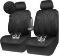 CAR PASS Waterproof Car seat covers Front Seats covers Neoprene Wetsuit, All-Weather Non-Slip Durable, Universal Fit for SUV Sedans Trucks Vans Automotive, Armrest Airbag Compatible, 3D Emboss 2 Black by CARPASS