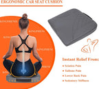 kingphenix Memory Foam Car Seat Cushion for Driving Comfort and Office Use | Coccyx and Lower Back Pressure Relief, Non-Slip Seat Cushion for Car, Truck, SUV, Long Drives and Office Chair, Dark Gray - Image 3