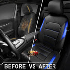 CAR PASS Memory Foam Leather Seat Covers,Air Cool Mesh Thick Car Seat Covers Front Seats Blue Leather Seat Covers for Cars Universal for SUVs Trucks,Airbag Compatible Comfort Durable,Black Blue Metal - Image 5