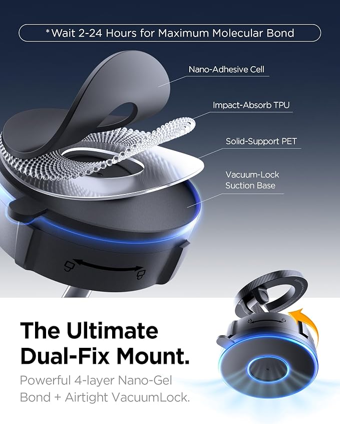 Spigen VacuumLock Magnetic Dashboard Magsafe Car Mount 360° Rotation | 360° Rotation, Strong Magnetic Hold Compatible with iPhones, Galaxy with Magnetic Cases, Pixels with Pixelsnap - Image 3
