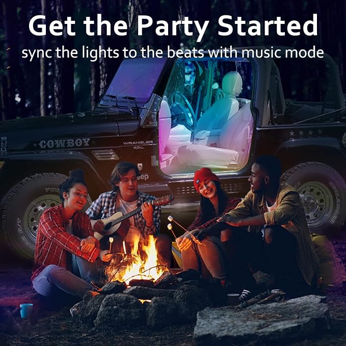 HMYC Acrylic Interior Car LED Strip Light with APP, 18-in-1 128 Colorful 6 Pieces Fiber Optic Car Decoration Atmosphere Light Kits, Dual Zone Music Sync Rhythm RGB Neon Lighting for All Cars - Image 9