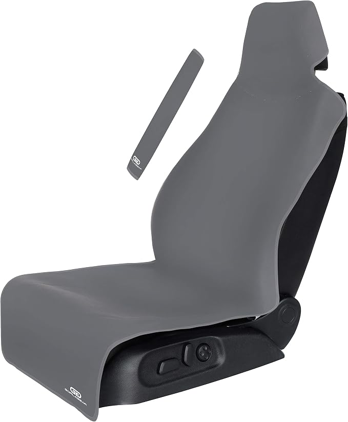 Gear Gray Premium Universal Fit Waterproof Stain Resistant Grey Car Seat Cover Neoprene Non-Slip Bucket Seat Dog Sweat Proof Protector Save Your Leather Cloth Seats Van Truck Auto SUV Sedan by Gorla