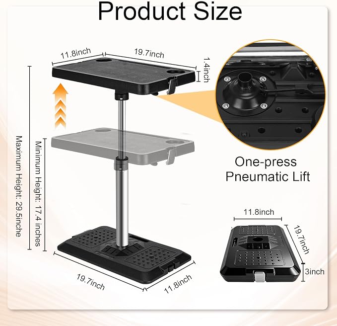Car Desk for Laptop, Adjustable Car Seat Tray Table for Seat Food Eating, Essentials Laptop Stand for Long Trips - Image 2