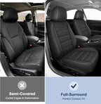 IKABEVEM Car Seat Covers Custom Fit for Honda Accord 2023 2024 2025 2026 Full Set Waterproof Faux Leather Full Coverage Car Seat Protector, Airbag Compatible, All Weather Protection(Black) - Image 9