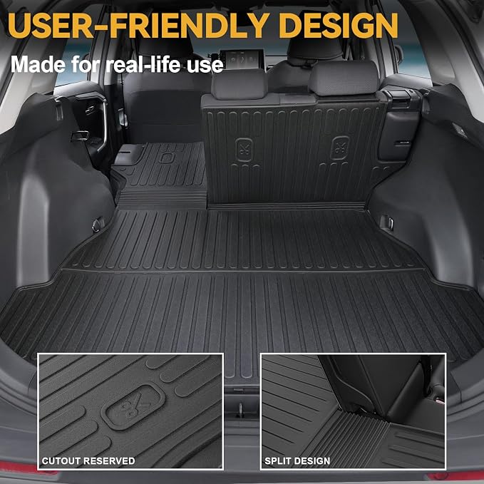 Cargo Mat for 2019-2025 Toyota RAV4 Accessories | Integrated Cargo & Backrest Liner, Odorless TPE, All-Weather Protection, Folds with Rear Seats, 3D Custom Fit - Image 6