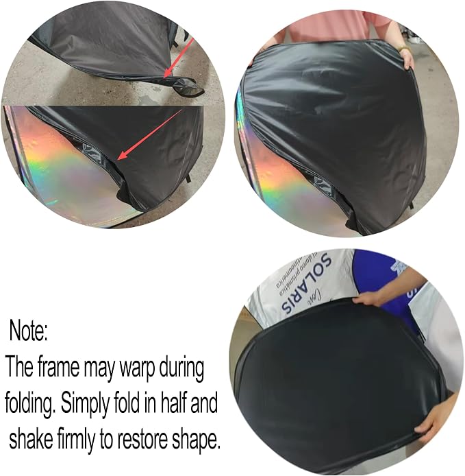 Windshield Sun Shade for Toyota Camry - Original Design, Telescopic Design for All Sedan Models, Reflective Laser Coating, 99% UV Protection, Foldable - Image 10