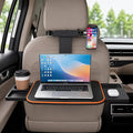 Large Car Tray Table for Back Seat with Adjustable Height | Foldable Car Desk for Laptop , Hidden Cup Holder & Phone Holder, Heavy Duty Travel Food Tray for Eating Working Road Trips by MOOMARTO