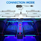 Nilight 4PCS USB Car Interior Lights RGB App and Button Control | 5V DC Multi Color Music Car Neon Accent Light Strips Under Dash Lighting Kit with Sound Active Function - Image 3