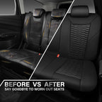 CAR PASS 3D Foam Mesh Leather Back Bench Car Seat Covers,Breathable Rear Seat Cover Universal Fit for Most Cars Sedans SUVs Vans Small Trucks 95% Automotive Backseat, Black - Image 6