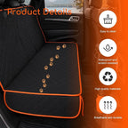 Car Back Seat Cover, Waterproof Non-Slip Pet Rear Seat Protector with Side Flaps, Scratchproof Oxford Cloth Pet Bench Backseat Cover for Most Vehicles, Car Accessories (Black & Orange) - Image 4
