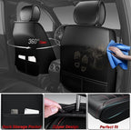 CAR PASS Luxury Nappa Leather Car Seat Covers Front Seats, Waterproof Seat Cover for Cars 2 Seats, Black Car Seat Protector, Automotive Seat Cover Universal Fit for Most Sedans SUV Trucks Black - Image 2