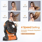 Portable Fan Rechargeable, Cordless Battery Powered Fan with LED Lantern, Small Table Fan, USB Battery Operated Fans for Travel Bedroom Home Camping Tent Office Beach Desk Picnic Barbecue Fishing | with LED Lantern, Small Table Fan, USB Battery Operate... - Image 3