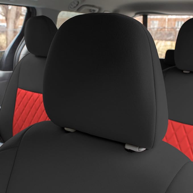 FH Group Custom Fit Car Seat Covers Specifically Made for 2011-2020 Toyota Sienna 7 Seater with Ultraflex Neoprene Water Resistant Automotive Seat Covers - 2nd Row Red - Image 5