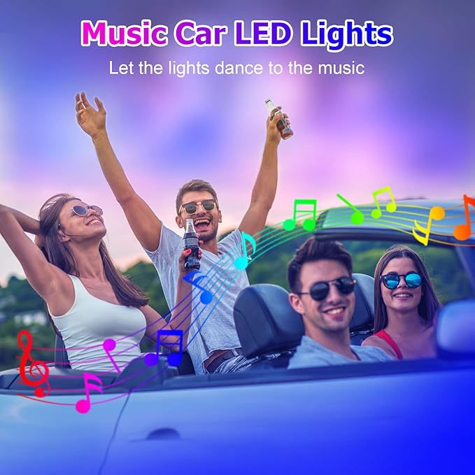 Upgraded 6-in-1 Car Ambient Lighting Kit, 315-inch Pre-Threaded Fiber Optic, APP & Remote Control, 16 Million Colors, Music Sync, High Brightness LED Interior Lights for Cars, Trucks, SUV - Image 6