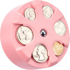 JOYTUTUS Universal Coin Holder, Large Capacity Coin Holder for Car, Portable Car Change Holder Coin Organizer, Car Trucks Accessories, Coin Sorter for Car & Wallet & Pocket,Pink by JoyTutus