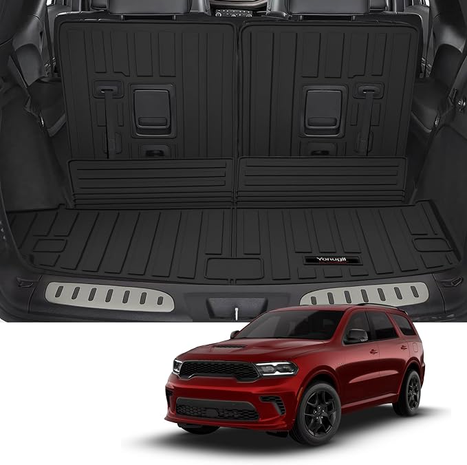 Custom for 2016-2026 Dodge Durango 6/7 Seat Cargo Mats Trunk Liner and Rear Seat Backrest Mat All Weather TPE Protection Mat Accessories (for 2016-2026 Dodge Durango) - Image 2