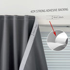 Blackout Curtains with Self Adhesive Tape No Rod No Drill Easy Install Window Cover for Bedroom Kitchen Dorm 34" W X 71" L Grey 1 Panel - Image 7