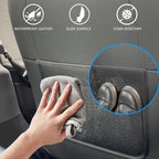 TOPABYTE Seat Back Kick Protector for Tesla Model Y Model 3 Model S Model X | Scratchproof Leather Backseat Mats for Kids & Pets Wear-Resistant Back Seat Cover with Extra Organizer Pocket 2 PCS - Black - Image 3