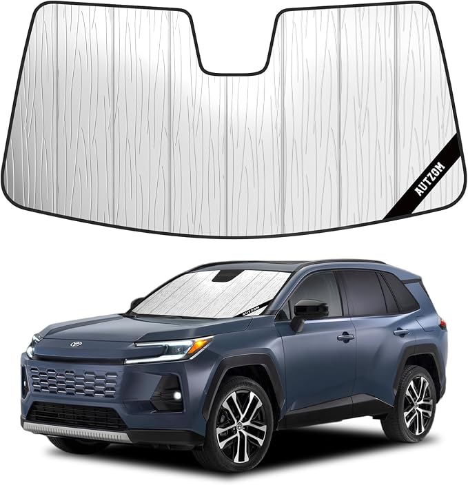 Windshield Sun Shade for Toyota RAV4 2026, Vehicle-Specific Design | Precise Coverage Blocks Heat Keep Interior & Dashboard Cool Silver Coating Fast Set Up Travel Daily Commuting Custom-fit by Unknown