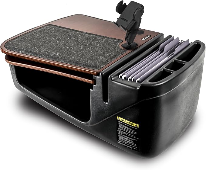 AutoExec GripMaster Car Desk for Your Vehicle Workstation and Mobile Office, Mahogany with 400 watt Power Inverter and Phone Mount - Image 3