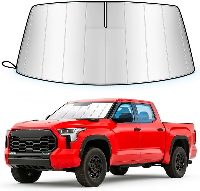 Windshield Sun Shade for Toyota Tundra 2022-2026 Folding Design | Custom Fit, Car Front Window Sunshade, Sunshield Sun Visor Protector, Blocks UV Rays & Heat, Car Accessories by Unknown