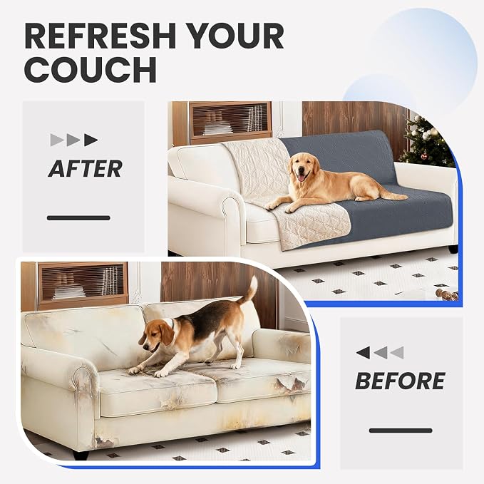 Waterproof Dog Blanket, Non-Slip Soft Pet Bed Cover, Couch Cover for Dogs Washable, Protects Sofa, Furniture, Crate, Car, Tear Resistant Leakproof Pet Blanket (52x82 Inch, Dark Grey) - Image 7