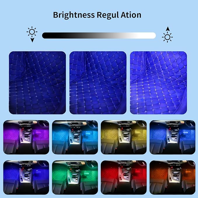 led car Lights Interior,Ambient Lighting car Interior,footwell Lighting for car,APP Control 16 Million Colors Music Sync,DIY Mode Multicolor LED Interior Lights for Cars,Trucks,SUVs,12V Power - Image 5