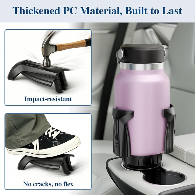 Car Cup Holder Expander, Cup Holder Extender Adapter with Expandable Arm and Adjustable Base, Compatible with Yeti Ramblers, Hydro Flasks, Stanley, Owala Most Coffee Mugs Bottles & Cups (CUP-B-1pack) - Image 6