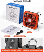 Odoland Portable Camping Fan with LED Lantern, 40H Rechargeable Battery Fan | Quiet Tent Fan with Hanging Hook for RV Car Beach Outdoor Hurricane Emergency Outages, 4-Speed Wind & 3-Color Light - Image 7