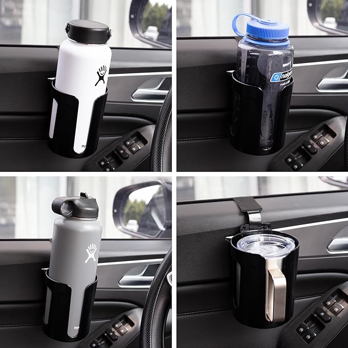 Large Car Door Cup Holder, Side Window Seat Armrest Drink Holder | Shockproof, Scratchproof, Doesn't Scratch Tint, Holds Large 8-40 oz. Bottles, Mugs and Other Big Drinks in 3.15"-3.93" - Image 2