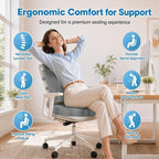 CloudBliss Lumbar Support Pillow & Seat Cushion Set for Office Chair,Desk Chair,Wheelchair & Car–Memory Foam Back Support, Ergonomic Chair Cushions, Sciatica Pain Relief,Home Essentials(Light Grey,XL) - Image 2