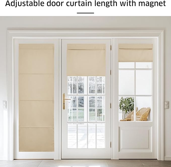 NICETOWN Biscotti BeigeMagnetic Roman Shades No Drill Curtain for Kitchen | Room Darkening, Front Back Window Covering, Easy Installed Door Blinds, Adjustable Roller Shade, 1 Panel, 27" W x 64" L - Image 5