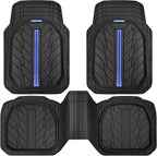 CAR PASS Tire Tread DeepDish Rubber Floor Mats for car Heavy Duty car mats All Weather, Universal XL~M Trim to Fit for Truck SUV Vehicle Automotive, Waterproof car mats 3 Piece(Blue Black) - Image 9