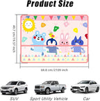 Car Window Shade for Baby, Car Sun Shade Curtain with Storage Pockets & Suction Cups, Cartoon Sun Blocker Blind for Side Windows, Blocks Heat, Privacy Cover for SUV Sedan (Critter Crew) - Image 2