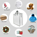 9 Pack Clear Storage Bags with Zipper and Handles, Blanket Bags For Closet Storage, Moving and Packing Supplies for College, Underbed Storage Organizer for Clothes Pillow Bedding Christmas Wreath - Image 7