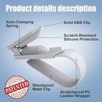 Veharvim Sunglass Holder for Car (One-Handed-Operation, Gentle & Secure Hold, Silicone Padded, Universal Fit, Metal Clip) Visor Sunglass Holder Clip,Visor Sunglass Car (Grey, 4 Pack) - Image 5